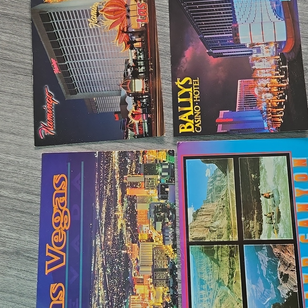 Vintage Y2K Bally's Casino Hotel, Flamingo, Las Vegas, Grand Canyon Postcards